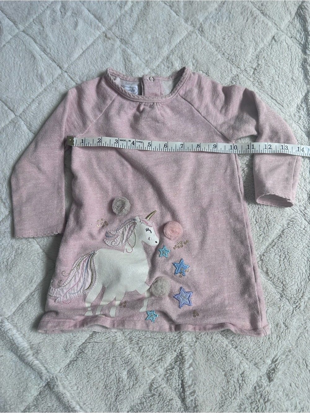 Mudpie | Pink and Cream Unicorn Raglan Dress | Size 2T - Picture 13 of 14